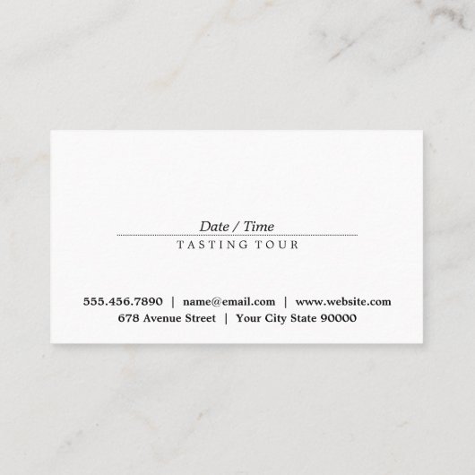 Wijnvaten | Houtnerf Visitekaartje (Achterkant)