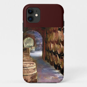 Wijnvaten in de wijnkelder iPhone 11 hoesje