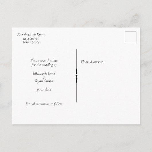 Wijnveld Wijngaard Trouw Datum Opslaan Aankondigingskaart (Achterkant)