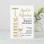 Wijnverjaardagsuitnodiging Kaart (Staand voorkant)