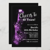 Wijnverjaardagsuitnodiging, schaadt elk jaar! kaart (Voorkant / Achterkant)