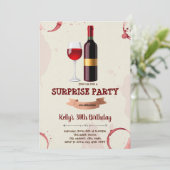 Wijnverjaardagsuitnodigingskaart Kaart (Staand voorkant)