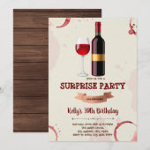 Wijnverjaardagsuitnodigingskaart Kaart (Voorkant / Achterkant)