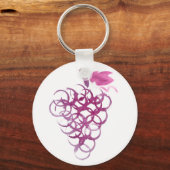 Wijnvlek Druiven Sleutelhanger (Voorkant)