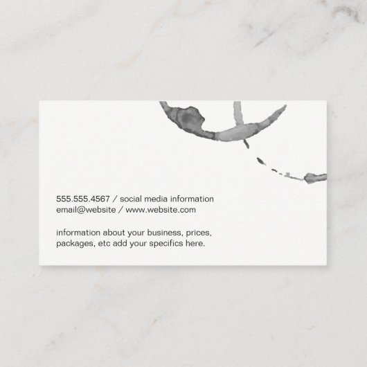 Wijnvlek Grunge Wijnglas Sommelier Visitekaartje (Achterkant)