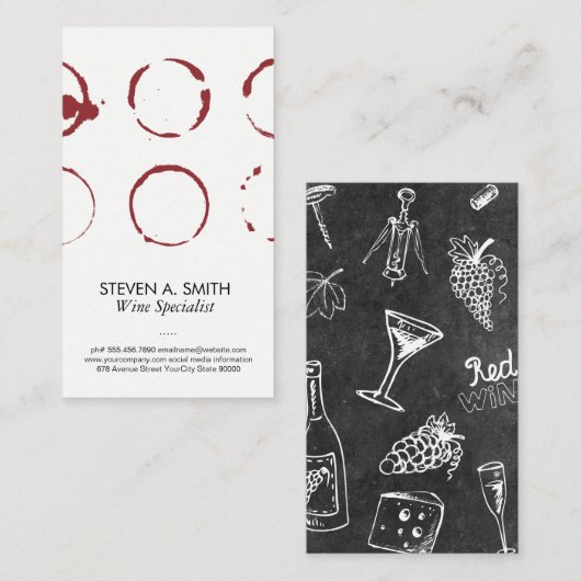 Wijnvlekken | Wijngaard Visitekaartje (Voorkant / Achterkant)