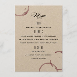 Wijnvlekken Wijnmakerij Wijngaard Bruiloft Menu