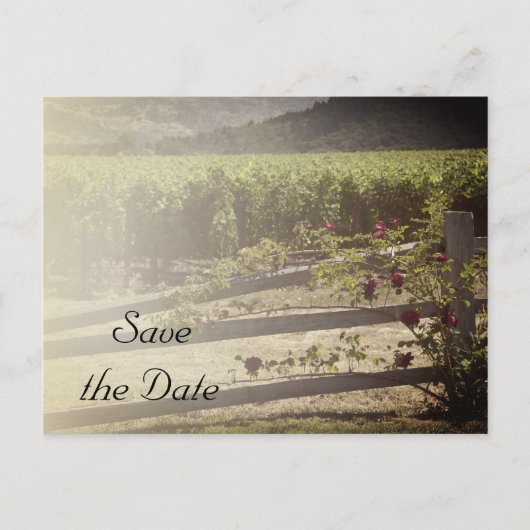 Wijnwerij en Roos hek bruiloft Opslaan Datum Aankondigingskaart (Voorkant)