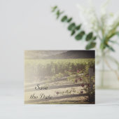 Wijnwerij en Roos hek bruiloft Opslaan Datum Aankondigingskaart (Staand voorkant)