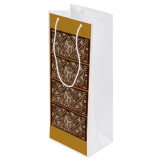 Wijnzak met unieke gouden kunst wijn cadeautas