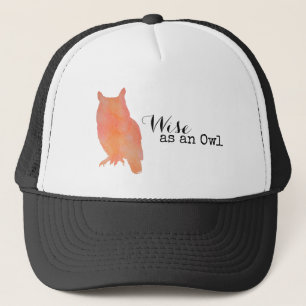 Wijs als een Uil Typografische Waterverf Trucker Pet