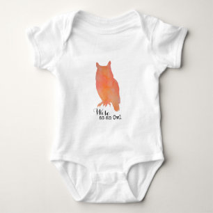 Wijs als Typografische Waterverf van de Uil Romper
