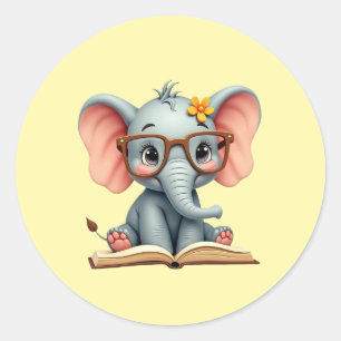 Wijs Baby Olifantje Ronde Sticker
