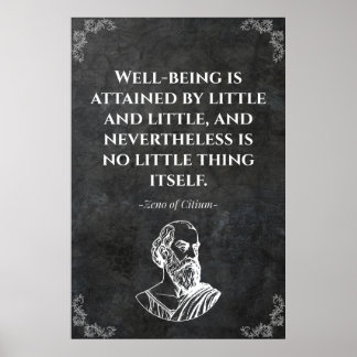 Wijs citaat van Zeno van Citium. Motivatie Poster