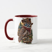 Wijs & Wild Uil Mok | Tweekleurige Outdoor Kampeer
