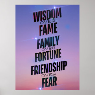 Wijsheid Familie Vriendschap - Inspirerend Poster