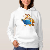 Wijsheid Uil Leest Boek Hoodie (Voorkant)
