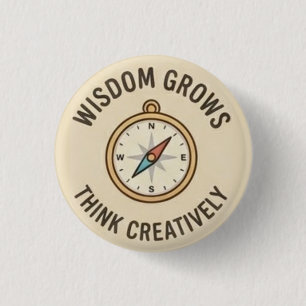 Wijsheidsgroei — Denk creatief Ronde Button 3,2 Cm