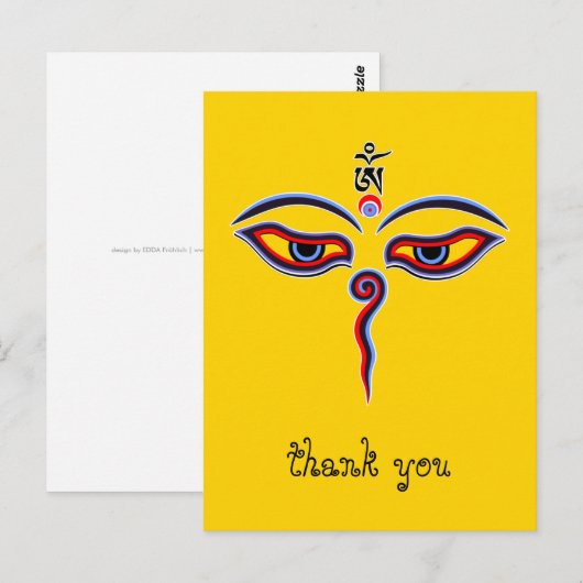 Wijsheidsogen van Boeddha - Bodhnath tempelogen Briefkaart (Voorkant / Achterkant)