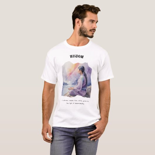 wijsheidspositieve bevestiging t-shirt (Voorkant volledig)