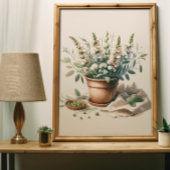 Wijze en zoete erwtenbloemen in Clay Pot Wall Art Poster