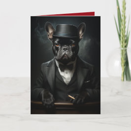 Wijze Gentleman Bulldog in Tux, Grappige Honden Kaart