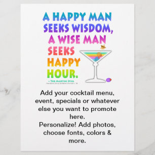 Wijze man zoekt Happy Hour bierfolder Flyer