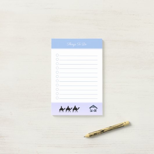 Wijze Mannen en Bethlehem te doen Post-it® Notes (Op bureau)