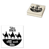 Wijze Mannen Kamelen Kerst Vierkant Hout Rubberstempel (Gestempeld)