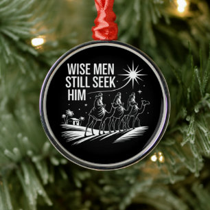 Wijze Mannen Zochten Hem Nog Steeds Christelijk Ke Metalen Ornament