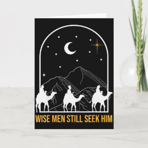 Wijze mannen zoeken Hem Kerststal Christelijk C Kaart