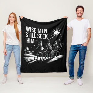 Wijze mannen zoeken Hem nog steeds Kerstmis christ Fleece Deken