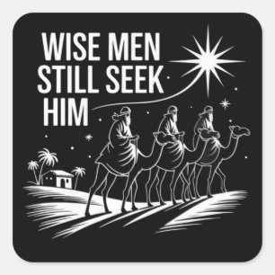 Wijze mannen zoeken Hem nog steeds Kerstmis christ Vierkante Sticker