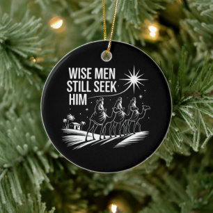 Wijze mannen zoeken Hem nog steeds Kerstmis Jezus Keramisch Ornament