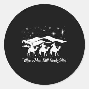 Wijze mannen zoeken Hem nog steeds Kerstmis Jezus  Ronde Sticker