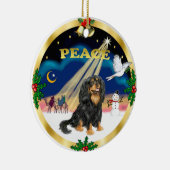 Wijze Mannen - Zwart en bruin Cavalier King Charle Keramisch Ornament (Rechts)