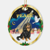 Wijze Mannen - Zwart en bruin Cavalier King Charle Keramisch Ornament (Links)