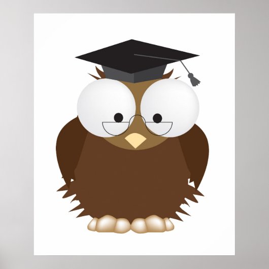 wijze oude uil-omlijsting poster (Voorkant)