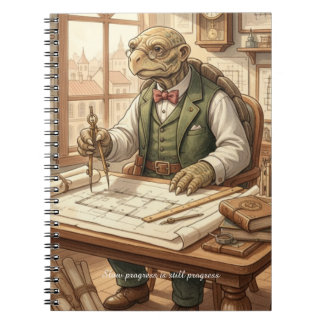 Wijze Schildpad Architect Vintage Waterverf Academ Notitieboek