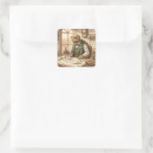 Wijze Schildpad Architect Waterverf Sticker (Tas)