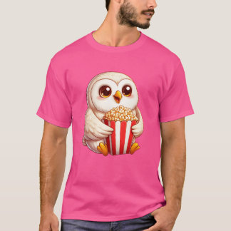 Wijze Sneeuwuil Popcorn Filmavond vrienden T-shirt