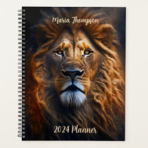 Wijze Sterke Leeuw Gepersonaliseerde 20XX Planner