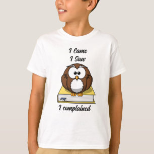 Wijze uil op een boek - Schattigee Cartoon Back-to T-shirt