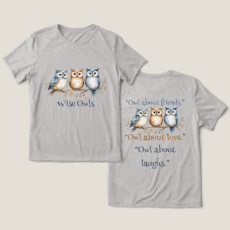 Wijze uilen Tri-Blend shirt