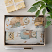 Wijze winter karakter uilen tissuepapier (Geschenk)
