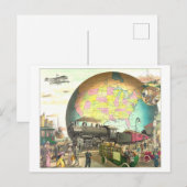 Wijzen van Vervoer Victoriaans Lithograph Briefkaart (Voorkant / Achterkant)