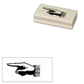 Wijzend Hand Hout Art Stamp Rubberstempel (Gestempeld)