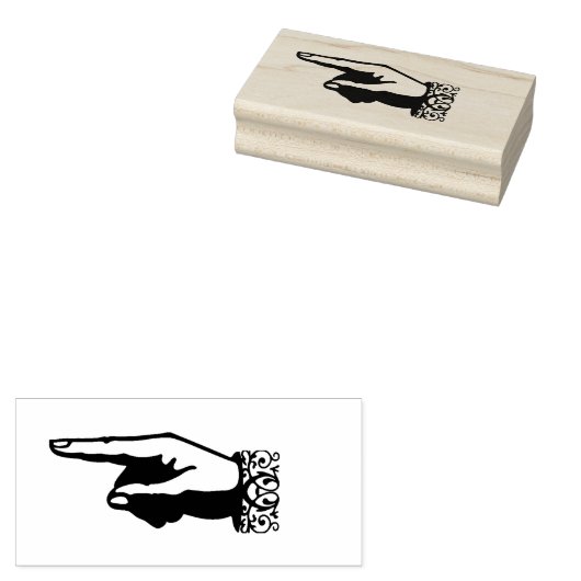 Wijzend Hand Hout Art Stamp Rubberstempel (Gestempeld)
