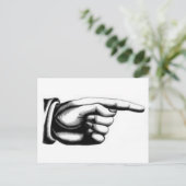  wijzende hand briefkaart (Staand voorkant)