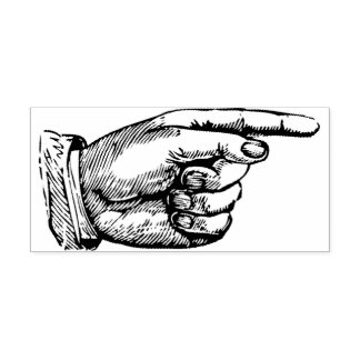 Wijzende vinger handtekening rubberstempel